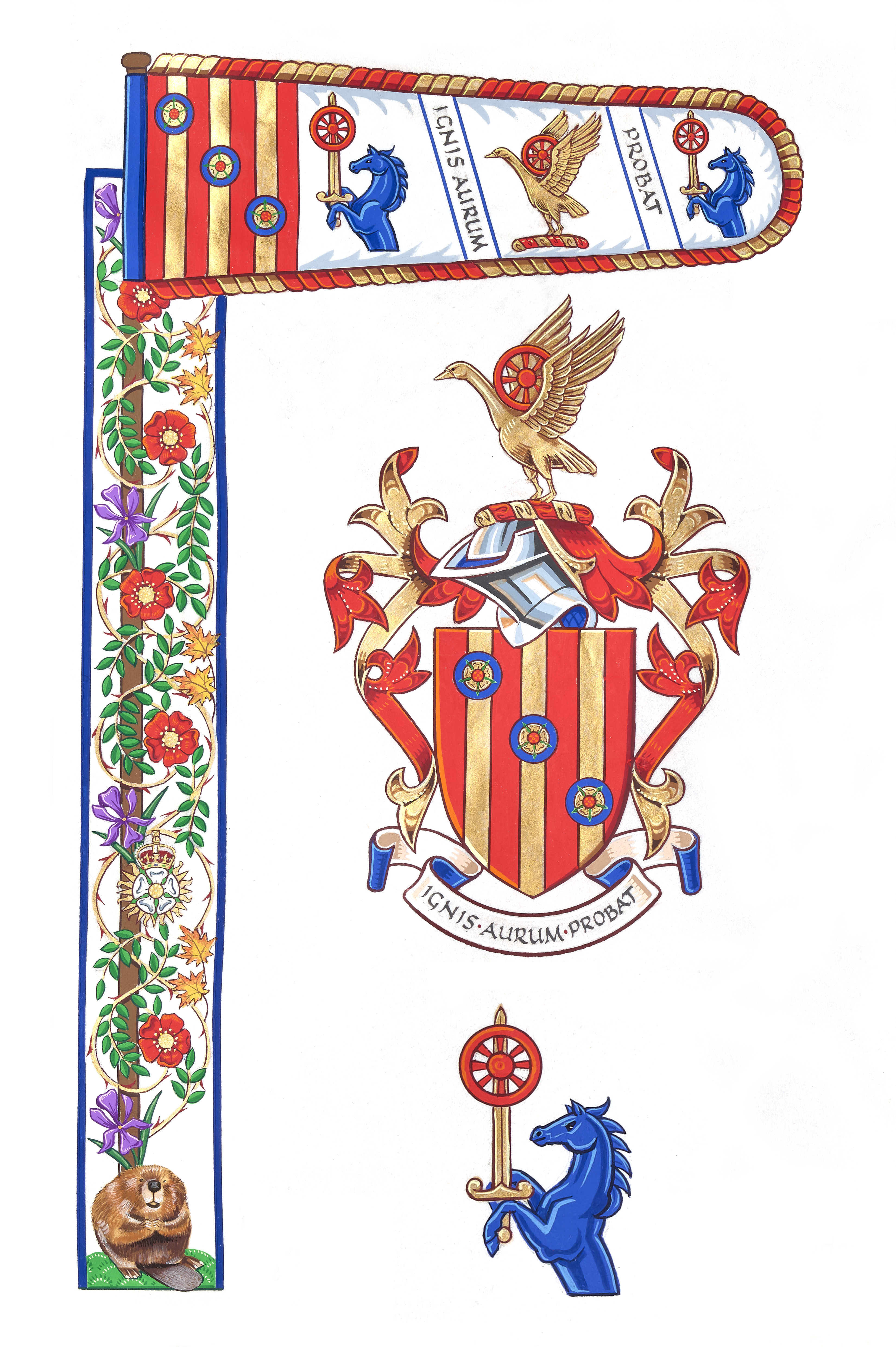 Arms, badge, and stanmdard of Hans Bathija